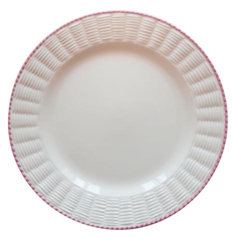 ASSIETTE A DINER ROTIN filet rose  (Lot de 4)