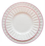 ASSIETTE A DINER ROTIN filet rose  (Lot de 4)