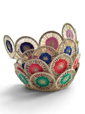 CORBEILLE EN RAPHIA DE COULEURS
