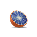 DEMI ORANGE BLEUE EN FAIENCE